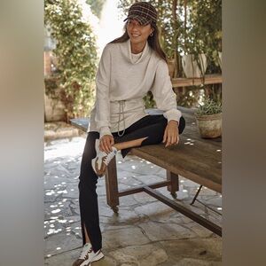 Varley Freya sweatshirt in ivory marl